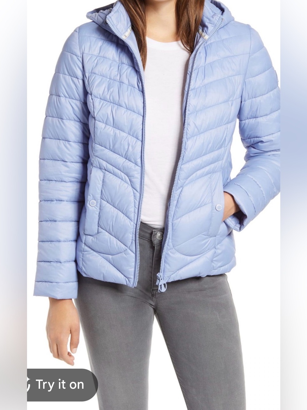 Barbour Light Blue Quilted Women's Puffer Jacket